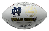 Notre Dame Heisman Signed by (7) Logo Football Tim Brown Hornung JSA 212849