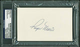 Yankees Roger Maris Authentic Signed 3x5 Index Card Autographed PSA/DNA Slabbed