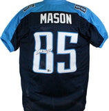 Derrick Mason Autographed Blue Pro Style Jersey-Beckett W Hologram *Black
