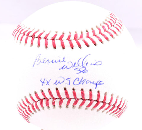 Bernie Williams Autographed Rawlings OML Baseball w/4x WS Champs- Beckett W Holo