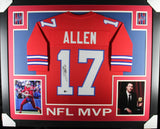 JOSH ALLEN (Bills red SKYLINE NFL MVP) Signed Autographed Framed Jersey Beckett
