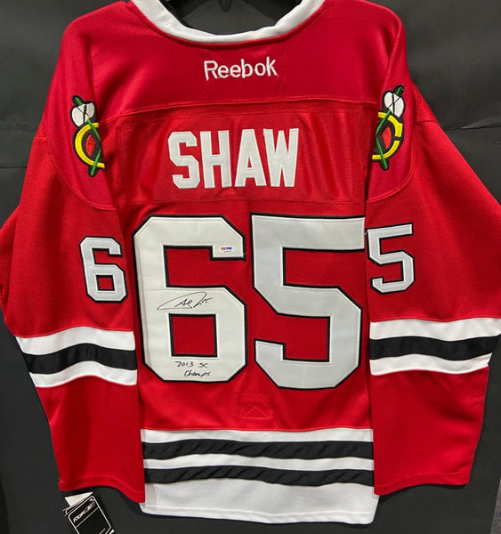 Andrew Shaw Signed Blackhawks Reebok Jersey (PSA) Chicago 2xStanley Cup Champion