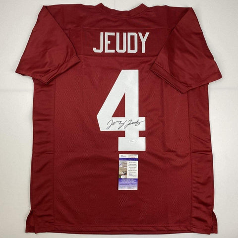 Autographed/Signed JERRY JEUDY Alabama Red College Jersey JSA COA Auto