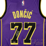 Luka Doncic Autographed Los Angeles Lakers Purple Nike Swingman Jersey Panini