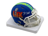 Big Dom DiSandro Signed/Auto Blue Super Bowl LIX Mini Helmet Eagles BAS 192766