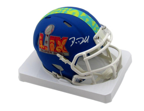 Big Dom DiSandro Signed/Auto Blue Super Bowl LIX Mini Helmet Eagles BAS 192766