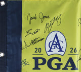 (39) Fleetwood, Clark, Thomas, Rahm +35 Signed 2026 PGA Championship Flag BAS