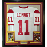 Framed Autographed/Signed Matt Leinart 35x39 USC White Jersey JSA COA