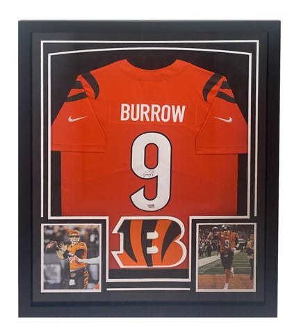 Joe Burrow Autographed Bengals Framed Orange Nike Limited Jersey Fanatics