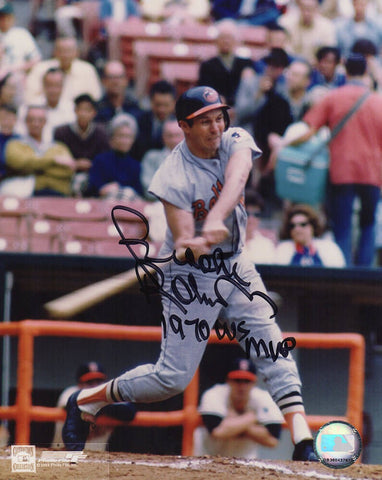 Brooks Robinson Signed Orioles Batting 8x10 Photo w/1970 WS MVP - (SCHWARTZ COA)