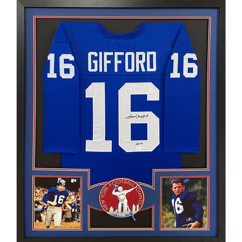 Frank Gifford Autographed Signed Framed New York Giants Jersey JSA