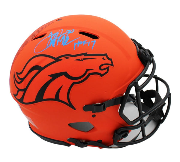 Terrell Davis Signed Denver Broncos Speed Authentic Rave NFL Helmet with "HOF 17