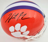HUNTER RENFROW AUTOGRAPHED CLEMSON ORANGE SCHUTT MINI HELMET BECKETT 191545