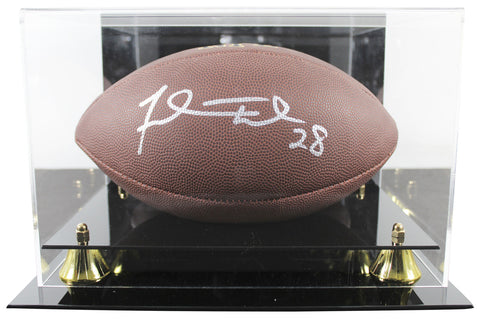 Jaguars Fred Taylor Signed Wilson Super Grip Football W/ Case BAS Witnessed