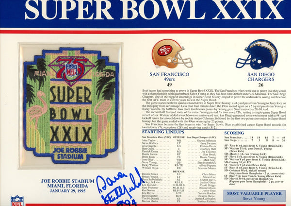 Dana Stubblefield Autographed San Francisco 49ers SB XXXIX Patch Beckett 54952