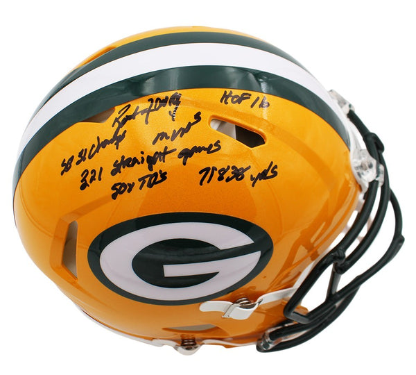 Brett Favre Signed Green Bay Packers Speed Authentic NFL Helmet with 6 Insc