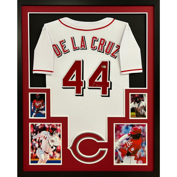 Elly De La Cruz Autographed Signed Framed Cincinnati Reds Jersey BECKETT