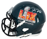 BIG DOM DISANDRO SIGNED PHILADELPHIA EAGLES SUPER BOWL LIX 59 MINI HELMET BAS