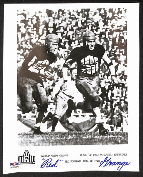 Red Grange Signed/Auto 8x10 Official Pro Football HOF Photo PSA/DNA 205930