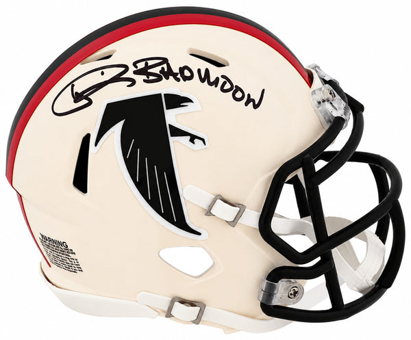Andre Rison Signed Falcons RETRO Riddell Mini Helmet w/Bad Moon - (SCHWARTZ COA)