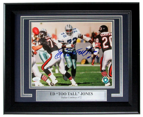 Ed "Too Tall" Jones Cowboys Signed/Autographed 8x10 Photo Framed JSA 158994