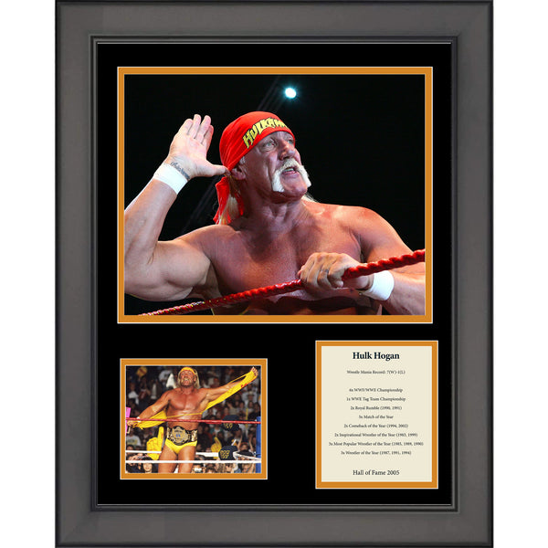 Framed Hulk Hogan Hall of Fame WWE 11"x14" Wrestling Three Photo Collage