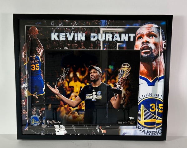 Kevin Durant Autographed Warriors Champions 16x20 Photo LED Display Fanatics COA