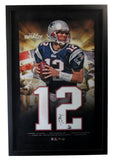 Rare Tom Brady Signed Jersey Number Framed Display 39/50 UDA Upper Deck 210040