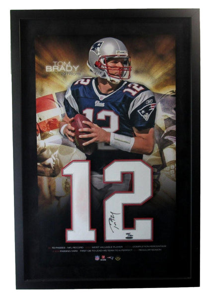 Rare Tom Brady Signed Jersey Number Framed Display 39/50 UDA Upper Deck 210040