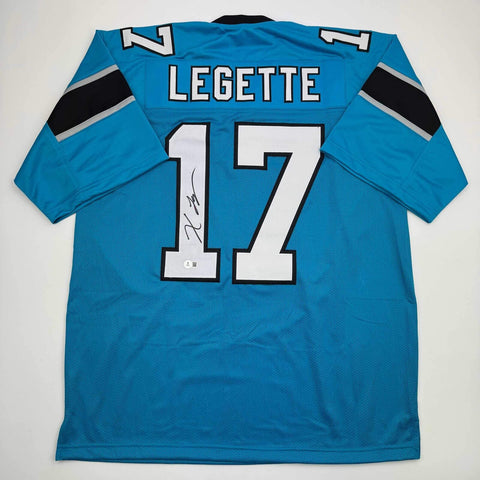 Autographed/Signed Xavier Legette Carolina Blue Football Jersey Beckett BAS COA