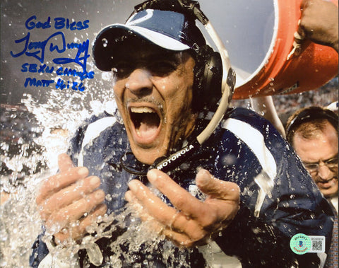 Colts Tony Dungy "God Bless, SB XLI Champs" Signed 8x10 Photo BAS #BG90934