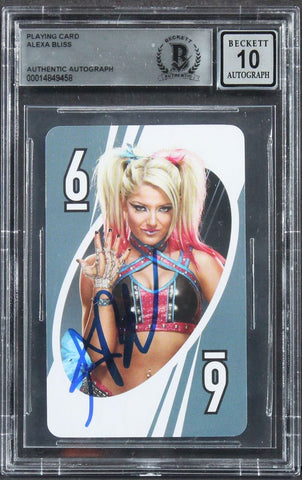 Alexa Bliss Authentic Signed Playing Card Card Auto Graded Gem 10! BAS Slabbed