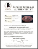 Johnny Unitas & Joe Montana Autographed NFL Leather Game Football Beckett A75810