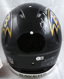 Ed Reed Autographed Baltimore Ravens F/S Speed Authentic Helmet w/HOF - Beckett