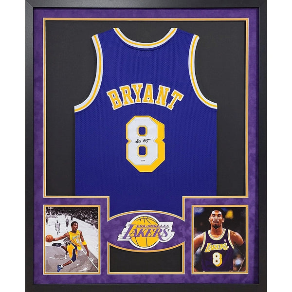 Kobe Bryant Autographed Signed Framed Purple LA Lakers Jersey PSA/DNA