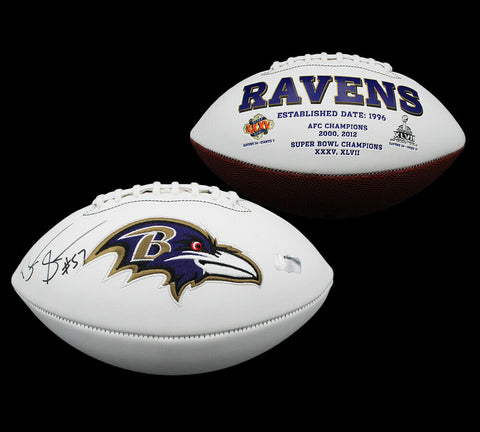 Bart Scott Signed Baltimore Ravens Embroidered White NFL Football