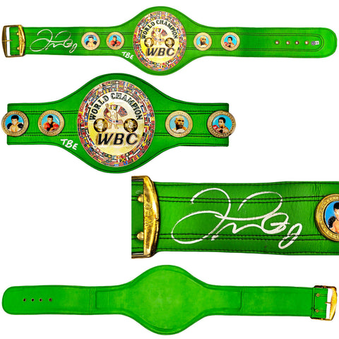 FLOYD MAYWEATHER JR. AUTOGRAPHED LIME WBC BOXING BELT TBE BECKETT 221646