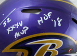 Ray Lewis Autographed Baltimore Ravens F/S Flash Speed Authentic Helmet w/2