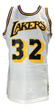 Magic Johnson Signed LA Lakers 1984-85 White M&N HWC Swingman Jersey BAS ITP