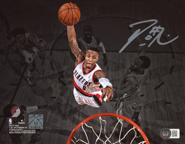 Damian Lillard Autographed Portland Trailblazers 8x10 Photo BAS 39951