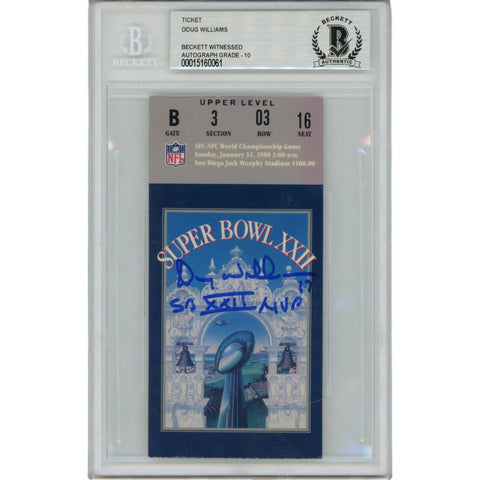 Doug Williams Autographed Washington Redskins SB XXII Ticket Stub Beckett 47598