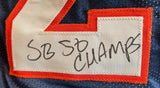 Chris Harris Jr. Autographed/Inscribed "SB 50 Champs" NAVY Jersey - BAS COA