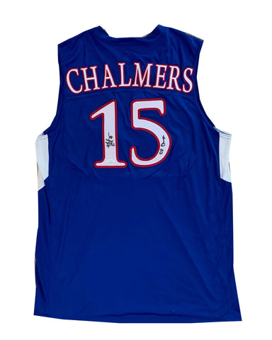 Mario Chalmers Kansas Autographed Basketball Signed Jersey 08 CHAMPS JSA COA