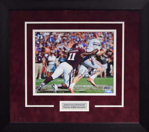 JONATHAN STEWART AUTOGRAPHED TEXAS A&M AGGIES 8x10 FRAMED PHOTO TRISTAR