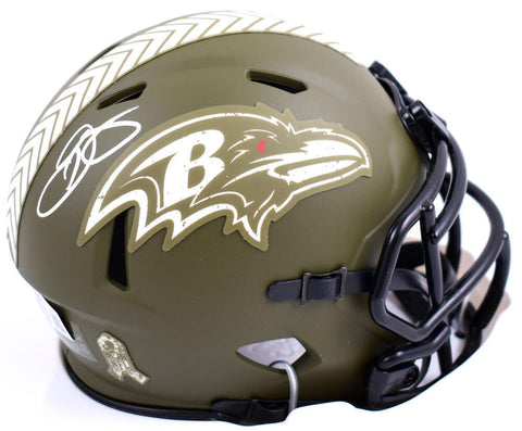 Odell Beckham Jr. Signed Ravens Salute to Service Speed Mini Helmet-BAW Hologram