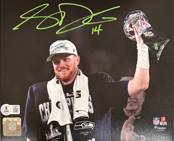 Sam Darnold Autographed Seattle Seahawks Super Bowl LX 60 8x10 Photo Beckett