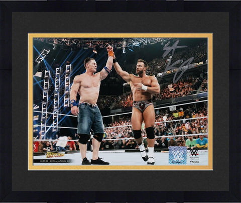 Framed LA Knight WWE Autographed 8" x 10" Raising Cena's Hand Photograph