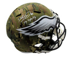 Dallas Goedert Signed/Inscr Full Size Camo Replica Helmet Fanatics