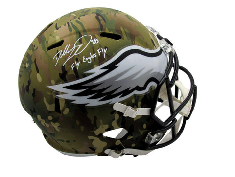 Dallas Goedert Signed/Inscr Full Size Camo Replica Helmet Fanatics