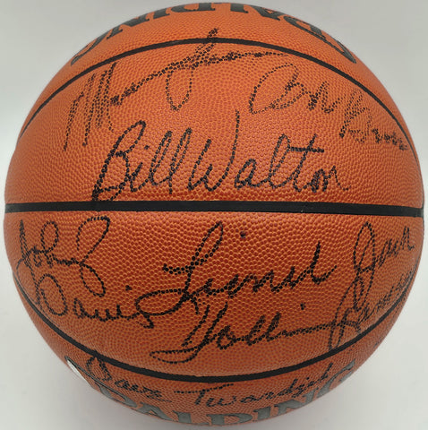1976-77 Trail Blazers Autographed NBA Basketball 7 Sigs Bill Walton Beckett